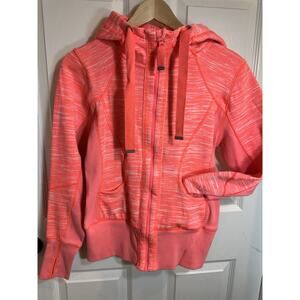 Zella Pretty Moon Dust Pink/Coral Hoodie Jacket Sweatshirt Women's Size Medium